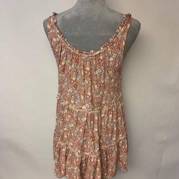 Rachel Zoe Mini Dress SZ Small Peach Floral Dainty Cottagecore Coquette Bohemian - Picture 4 of 9